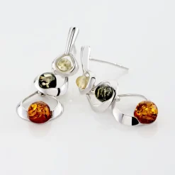 Boucles D'oreilles Pendantes Agneta Argent Blanc Ambre|Marc Orian Outlet