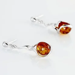 Boucles D'oreilles Pendantes Argent Blanc Ferima Ambre|Marc Orian Online