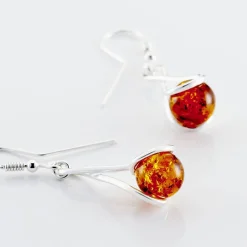 Boucles D'oreilles Pendantes Argent Blanc Simona Ambre|Marc Orian Hot