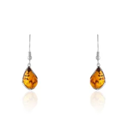 Boucles D'oreilles Pendantes Argent Blanc Lucina Ambre|Marc Orian