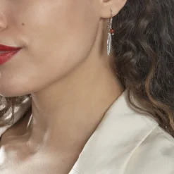 Boucles D'oreilles Pendantes Argent Blanc Adriane Ambres|Marc Orian Sale