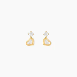 Boucles D'oreilles Pendantes Ludyvine Or Jaune Oxyde De Zirconium|Marc Orian Clearance