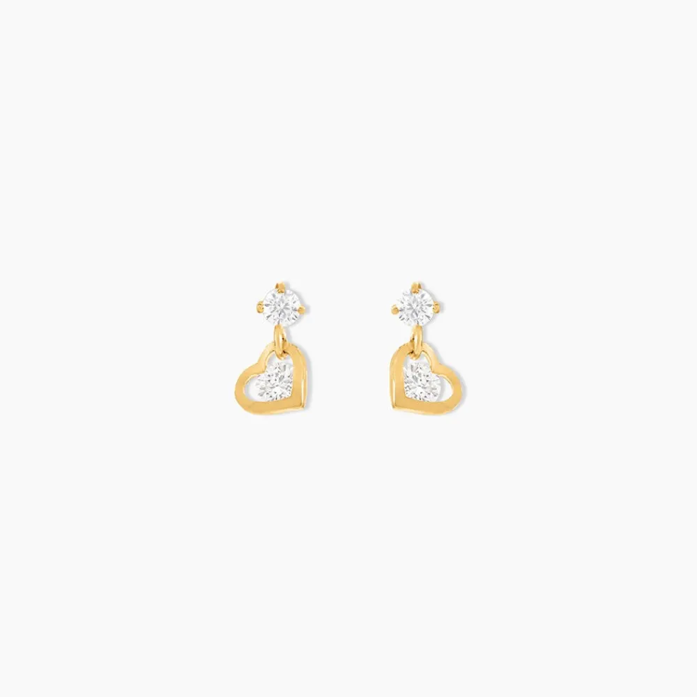 Boucles D'oreilles Pendantes Ludyvine Or Jaune Oxyde De Zirconium|Marc Orian Clearance
