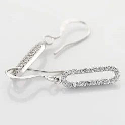 Boucles D'oreilles Pendantes Isabel Argent Blanc Oxyde De Zirconium|Marc Orian Clearance
