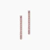 Boucles D'Oreilles Pendantes Lexane Argent Rose Oxyde De Zirconium|Marc Orian New