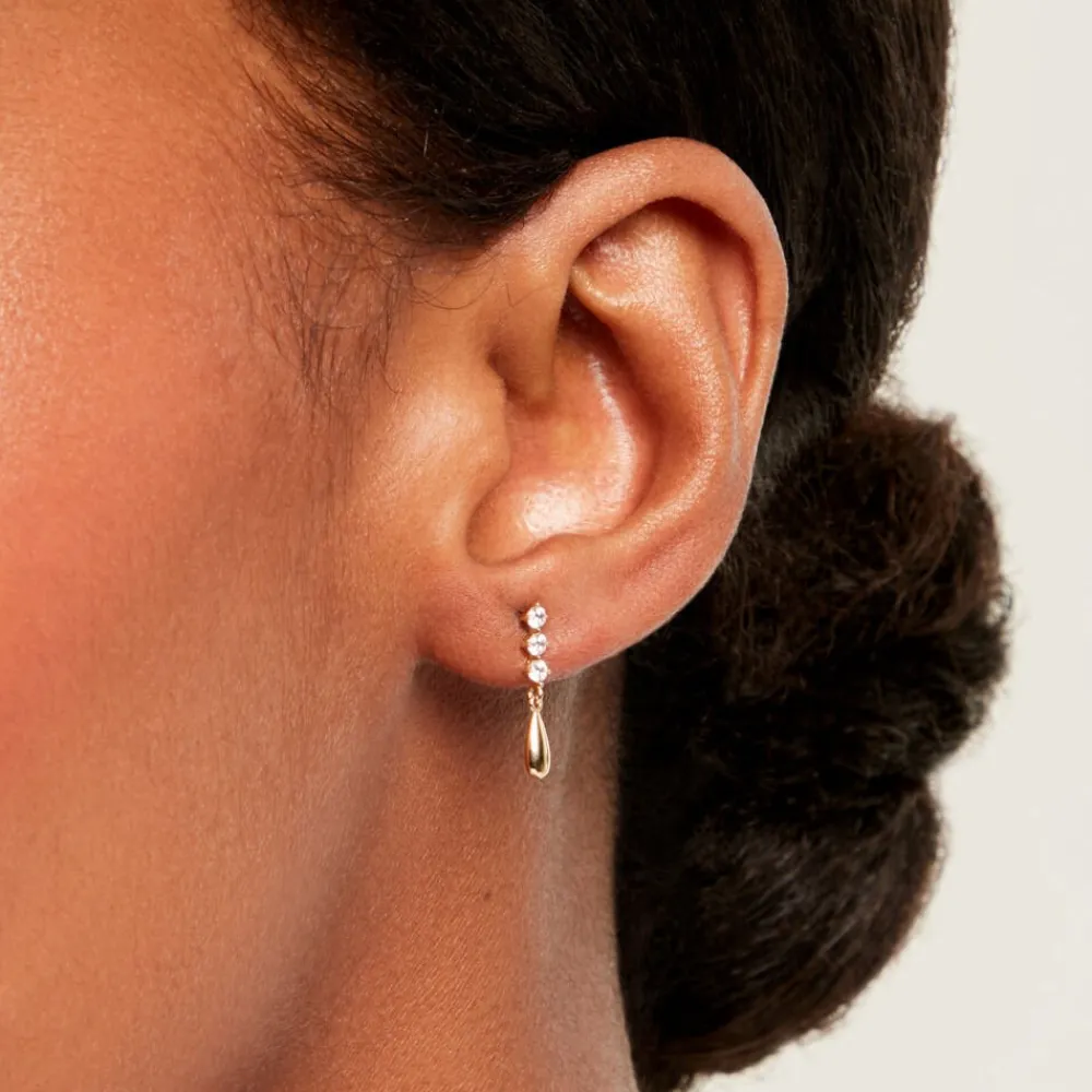 Boucles D'Oreilles Pendantes Johanie Or Jaune Oxyde De Zirconium|Marc Orian Best