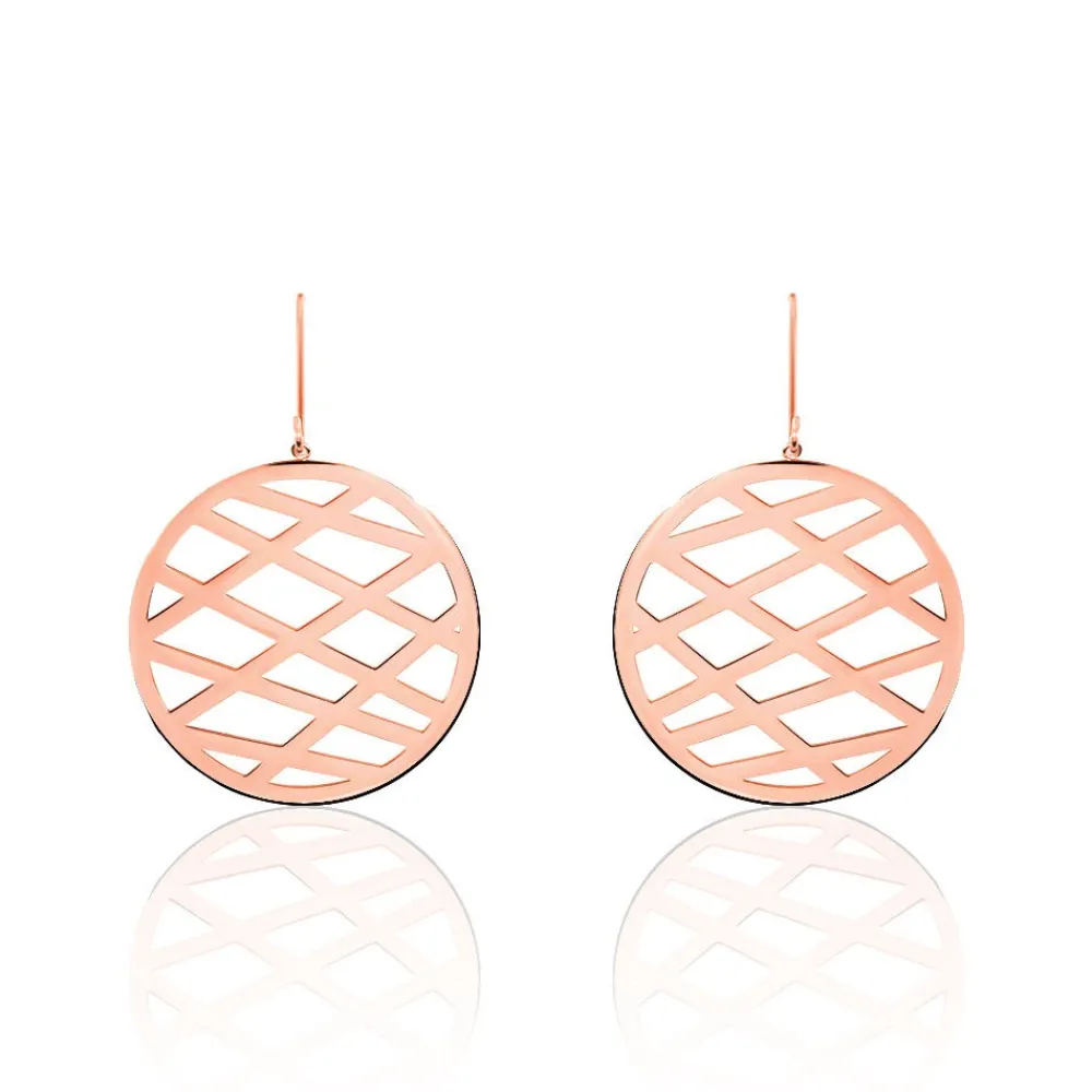 Boucles D'oreilles Pendantes Maelis Acier Rose|Marc Orian Outlet