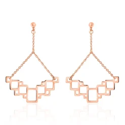 Boucles D'oreilles Pendantes Crispine Acier Rose|Marc Orian Discount