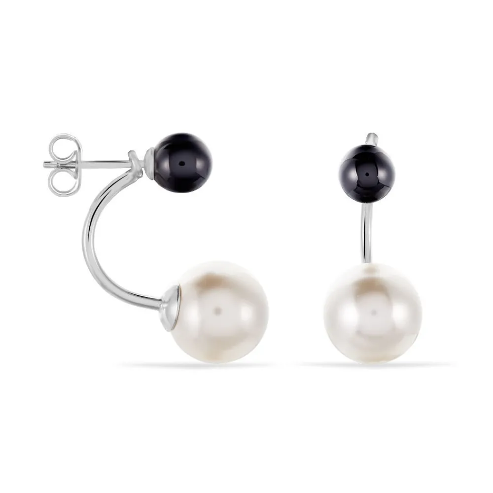 Boucles D'oreilles Pendantes Alyson Argent Blanc Céramique|Marc Orian