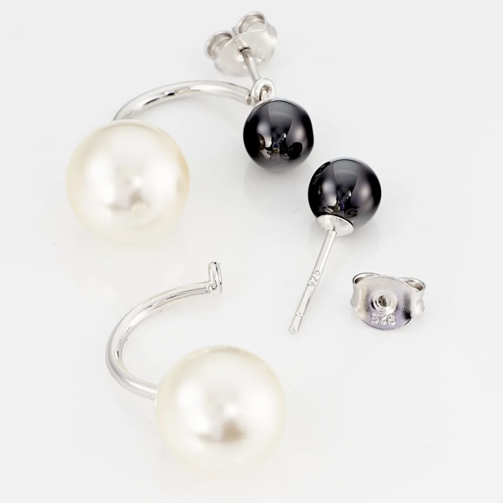 Boucles D'oreilles Pendantes Alyson Argent Blanc Céramique|Marc Orian