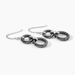 Boucles D'oreilles Pendantes Narcissa Argent Blanc Céramique Et Oxyde|Marc Orian Hot