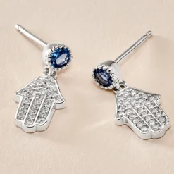 Boucles D'oreilles Pendantes Fidelma Argent Blanc Spinelle Oxyde|Marc Orian Outlet