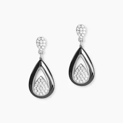 Boucles D'oreilles Pendantes Marina Cera Argent Céramique Et Oxyde|Marc Orian Sale