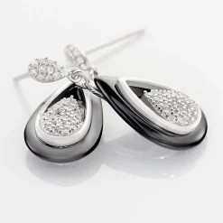 Boucles D'oreilles Pendantes Marina Cera Argent Céramique Et Oxyde|Marc Orian Sale