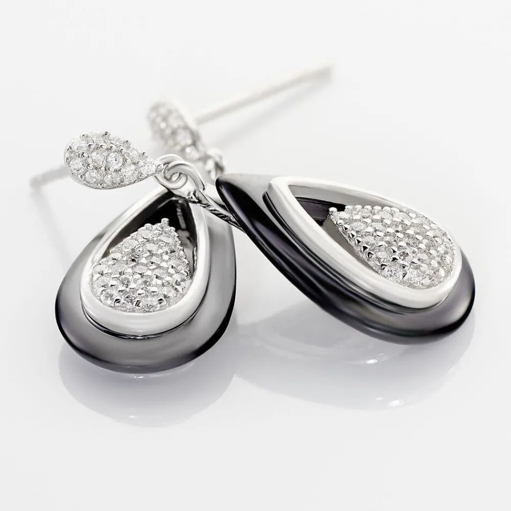 Boucles D'oreilles Pendantes Marina Cera Argent Céramique Et Oxyde|Marc Orian Sale