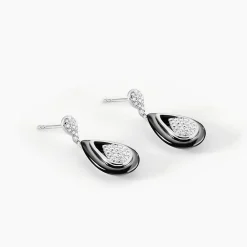 Boucles D'oreilles Pendantes Marina Cera Argent Céramique Et Oxyde|Marc Orian Sale