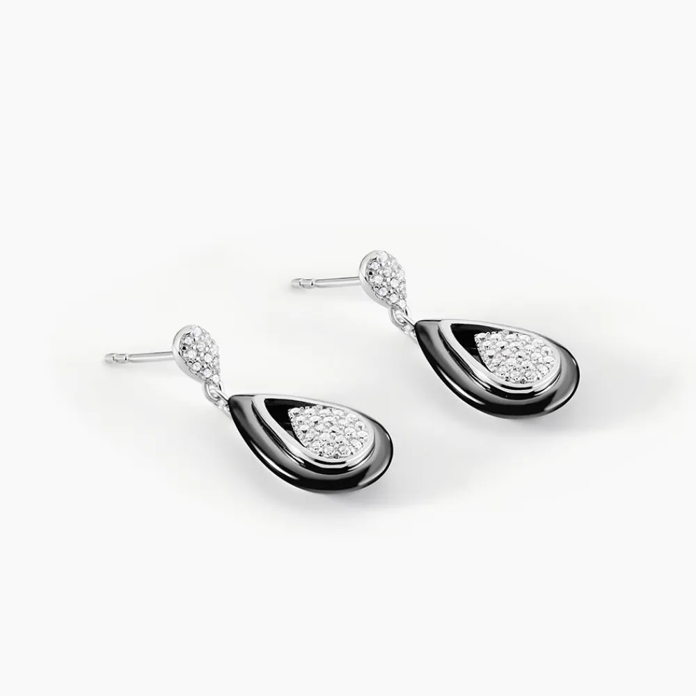 Boucles D'oreilles Pendantes Marina Cera Argent Céramique Et Oxyde|Marc Orian Sale