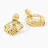 Boucles D'oreilles Pendantes Estefany Acier Inoxydable Doré|Marc Orian Hot