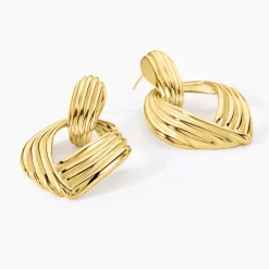 Boucles D'oreilles Pendantes Estefany Acier Inoxydable Doré|Marc Orian Hot