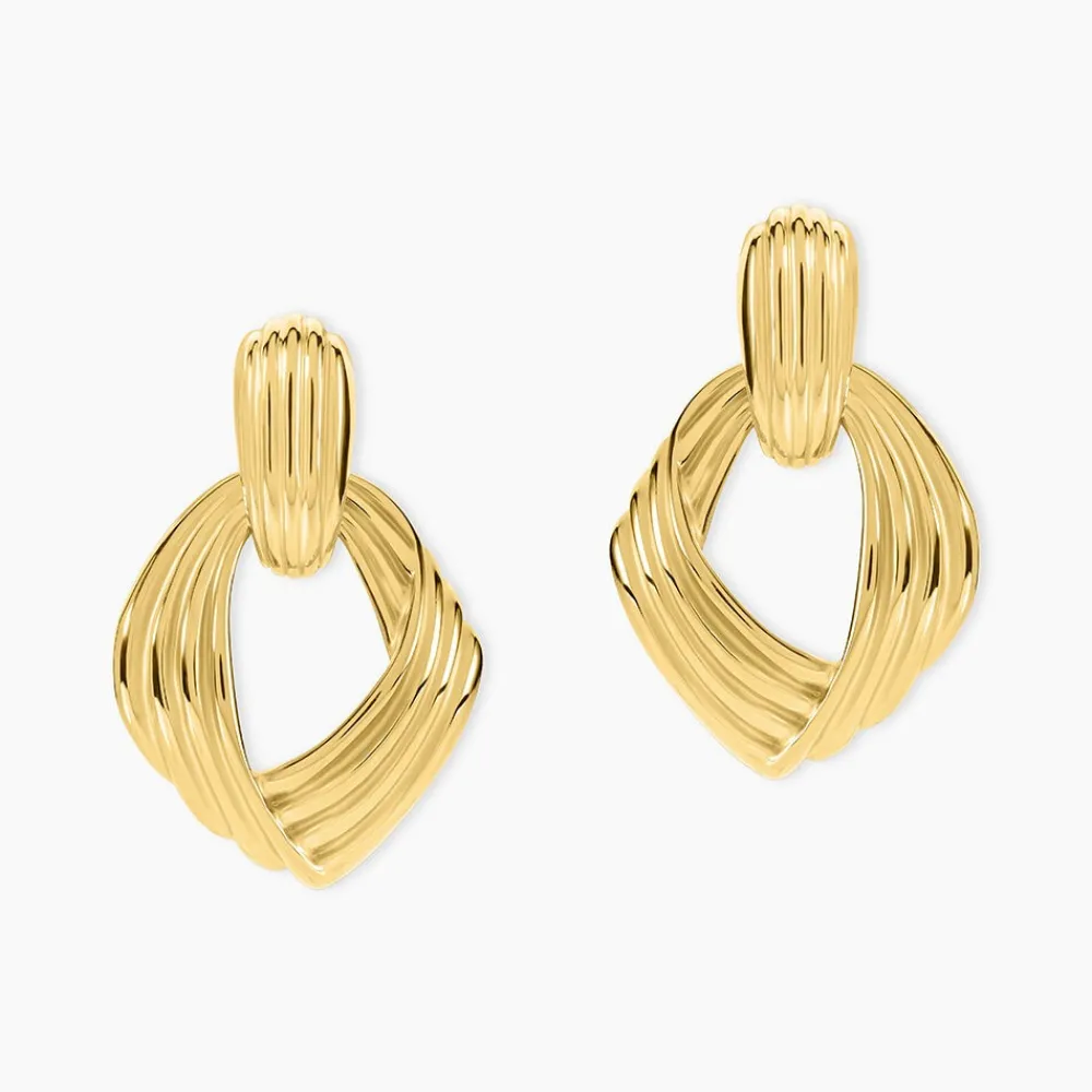 Boucles D'oreilles Pendantes Estefany Acier Inoxydable Doré|Marc Orian Hot