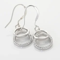 Boucles D'oreilles Pendantes Isabel Argent Blanc Oxyde De Zirconium|Marc Orian Outlet