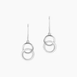 Boucles D'oreilles Pendantes Isabel Argent Blanc Oxyde De Zirconium|Marc Orian Outlet