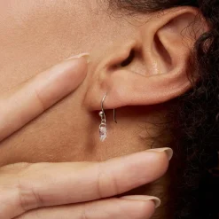 Boucles D'oreilles Pendantes Argent Blanc Sopher Oxydes De Zirconium|Marc Orian Outlet