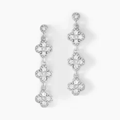 Boucles D'oreilles Pendantes Emmie Argent Blanc Oxyde De Zirconium|Marc Orian Best