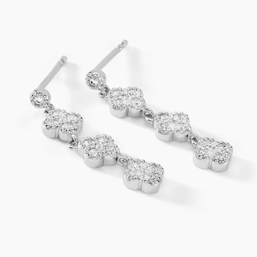 Boucles D'oreilles Pendantes Emmie Argent Blanc Oxyde De Zirconium|Marc Orian Best