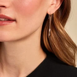Boucles D'oreilles Pendantes Felisia Argent Blanc Cristaux Swarovski|Marc Orian Sale