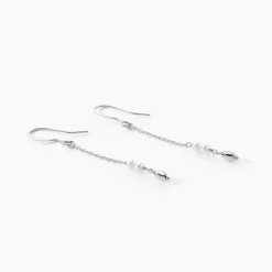 Boucles D'oreilles Pendantes Felisia Argent Blanc Cristaux Swarovski|Marc Orian Sale