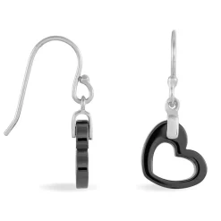 Boucles D'oreilles Pendantes Alena Argent Blanc Céramique Et Oxyde|Marc Orian
