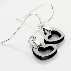 Boucles D'oreilles Pendantes Alena Argent Blanc Céramique Et Oxyde|Marc Orian