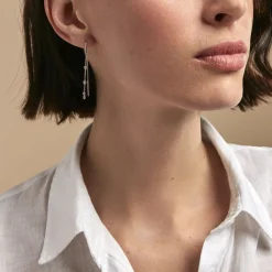 Boucles D'oreilles Pendantes Mascaret Argent Blanc Oxyde De Zirconium|Marc Orian Outlet