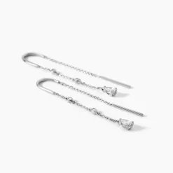 Boucles D'oreilles Pendantes Mascaret Argent Blanc Oxyde De Zirconium|Marc Orian Outlet