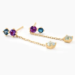 Boucles D'oreilles Pendantes Amaranta Or Jaune Topaze Améthyste|Marc Orian Sale