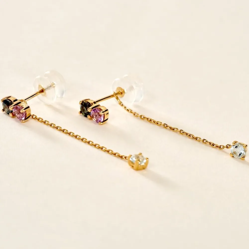 Boucles D'oreilles Pendantes Amaranta Or Jaune Topaze Améthyste|Marc Orian Sale
