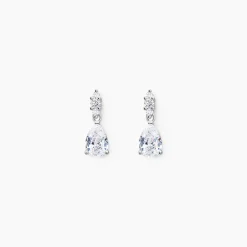 Boucles D'oreilles Pendantes Marie-helena Argent Oxyde De Zirconium|Marc Orian New