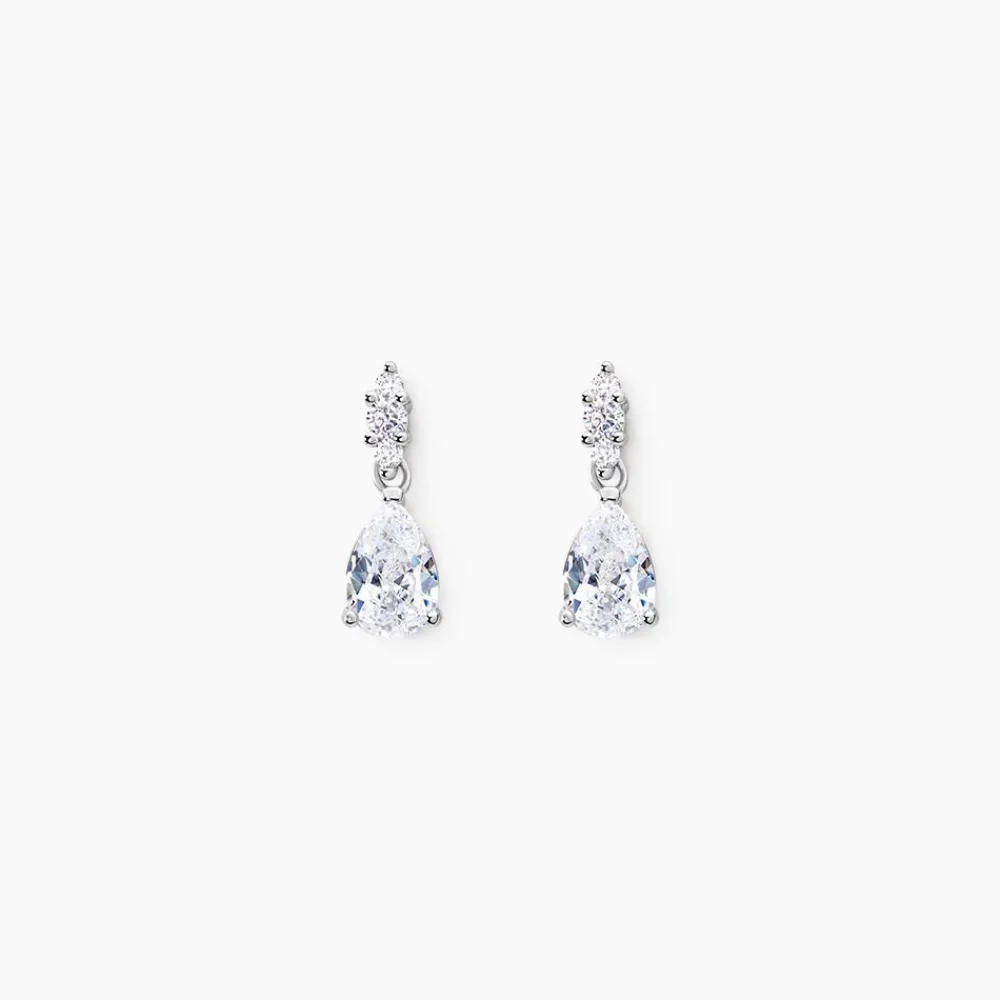 Boucles D'oreilles Pendantes Marie-helena Argent Oxyde De Zirconium|Marc Orian New