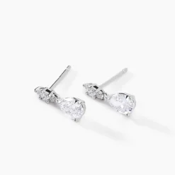Boucles D'oreilles Pendantes Marie-helena Argent Oxyde De Zirconium|Marc Orian New