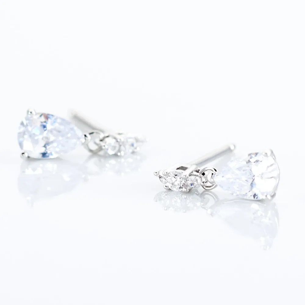 Boucles D'oreilles Pendantes Marie-helena Argent Oxyde De Zirconium|Marc Orian New