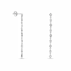 Boucles D'oreilles Pendantes Mascaret Argent Blanc Oxyde De Zirconium|Marc Orian Outlet