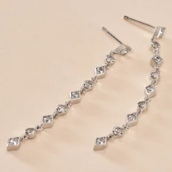 Boucles D'oreilles Pendantes Mascaret Argent Blanc Oxyde De Zirconium|Marc Orian Outlet