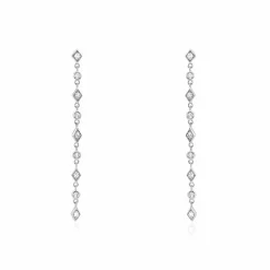 Boucles D'oreilles Pendantes Mascaret Argent Blanc Oxyde De Zirconium|Marc Orian Outlet