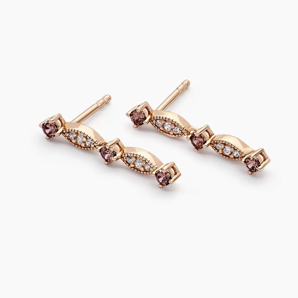 Boucles D'oreilles Pendantes Eugenie Argent Rose Oxyde De Zirconium|Marc Orian Clearance