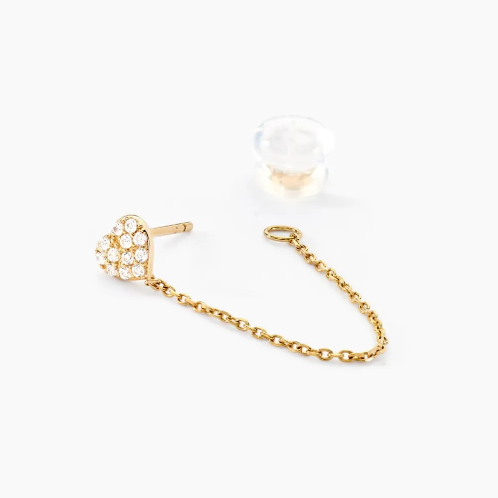 Boucles D'oreilles Pendantes Eclat D'amour Or Jaune Oxyde De Zirconium|Marc Orian Clearance