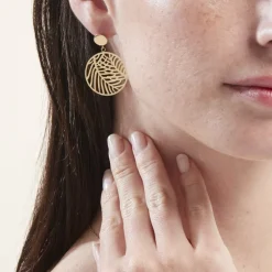 Boucles D'oreilles Pendantes Acier Doré Jami|Marc Orian New