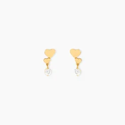 Boucles D'oreilles Pendantes Rihabe Or Jaune Oxyde De Zirconium|Marc Orian New
