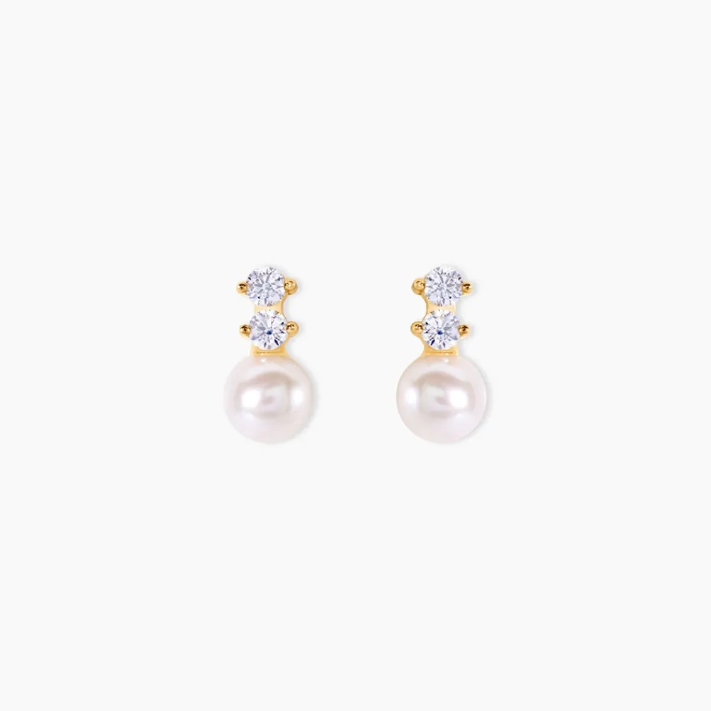 Boucles D'oreilles Pendantes Taima Or Jaune Perle De Culture|Marc Orian Discount