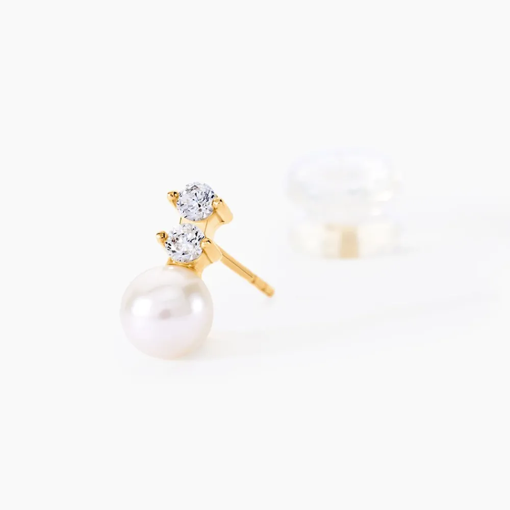 Boucles D'oreilles Pendantes Taima Or Jaune Perle De Culture|Marc Orian Discount